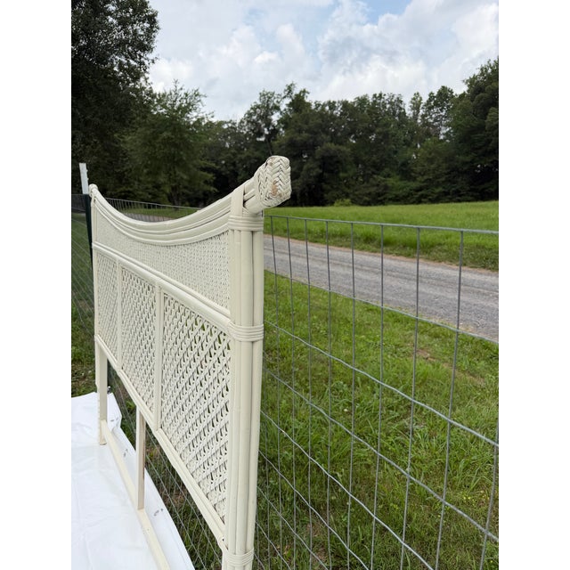 Wood Vintage Queen Bamboo Headboard For Sale - Image 7 of 8