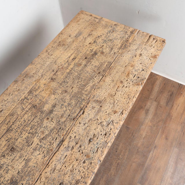 Blue 19th Century Rustic Hungarian Long Work Table For Sale - Image 8 of 17