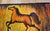 Mid-Century Modern Vintage Mid-Century Handwoven Wool Tapestry, Galloping Horse Design, Yellow & Brown, 38” X 68” For Sale - Image 3 of 11