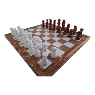 Mid-Century Modern German Marble Stone Chess Set, 1970s For Sale