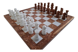 Mid-Century Modern German Marble Stone Chess Set, 1970s