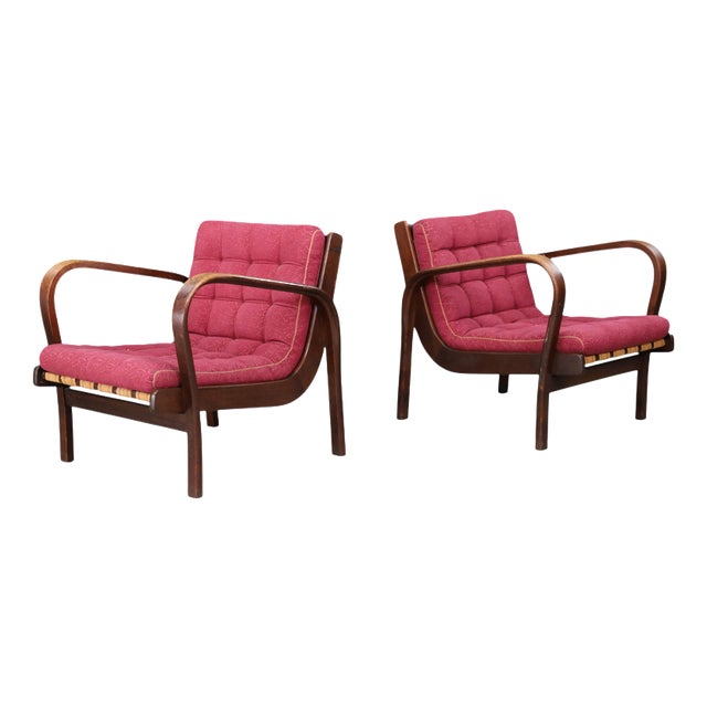Inka Lounge Chairs by Karel Koželka & Antonín Kropáček, Prague, 1944, Set of 2 For Sale