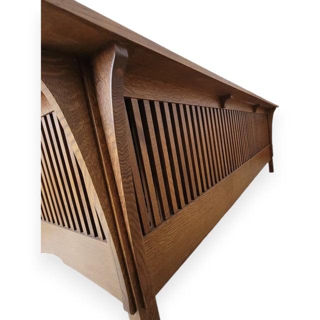 Stickley Stickley Mission Prairie Oak Spindle Settle Sofa For Sale - Image 4 of 5