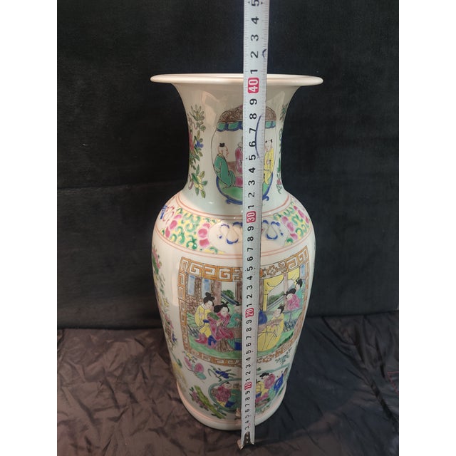 Chinese Ceramic Vase Qing Dynasty Kangxi Marked Famille Verte Porcelain Vase Hand Painted Figures Story Pattern For Sale - Image 11 of 11