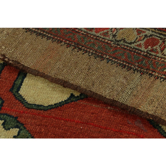 Textile Antique Persian Serapi Rug, Beige With Red Geometric Medallion - Rug & Kilim For Sale - Image 7 of 7
