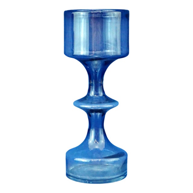 Vintage Finnish Blown Glass Vase by Nuutajarvi Notsjo, 1969 For Sale