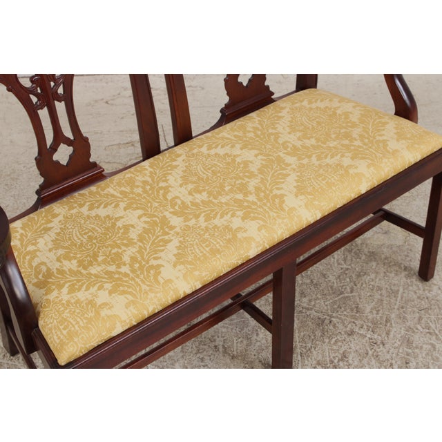 Chippendale Style Mahogany Window Bench For Sale - Image 13 of 18