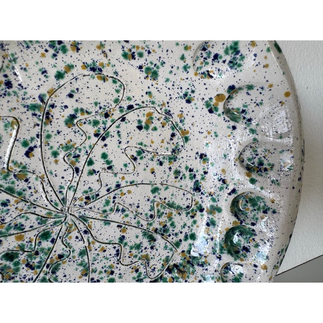 Vintage Handmade and Hand-Painted Decorative Art Pottery Plate For Sale - Image 4 of 10