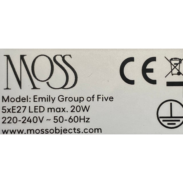 Emily Group of Five Pendant Chandelier in Brass by Daniel Becker for Moss Objects For Sale - Image 10 of 11