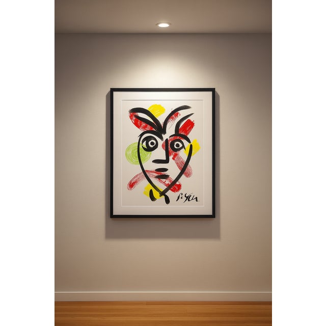 Paper Peter Robert Keil — Abstract Face, Acrylic on Canvas, 22″×28″, Signed (Neo-Expressionist) For Sale - Image 7 of 7