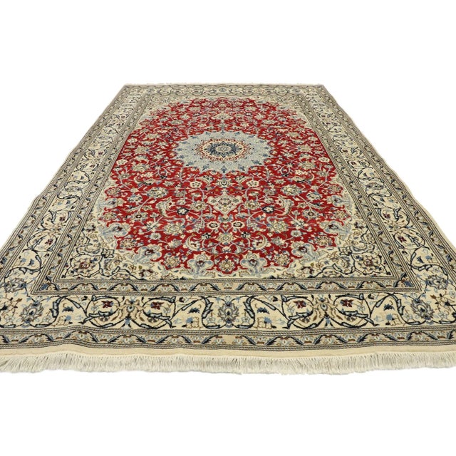 Neoclassical Vintage Persian Nain Rug, 06'08 X 09'08 For Sale - Image 3 of 11