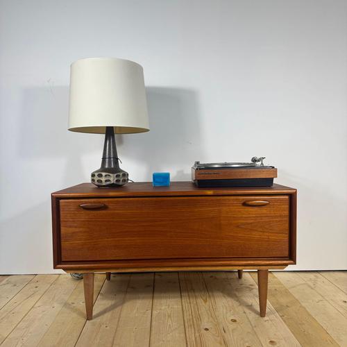 Vintage Scandinavian Low Cabinet with Drop-Down Door, 1960s For Sale - Image 11 of 11