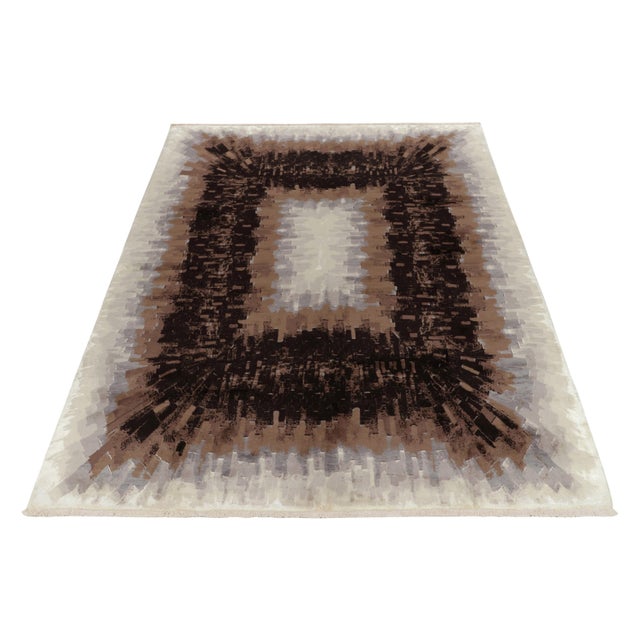 2010s Rug & Kilim’s Art Deco Style Contemporary Rug in Brown, Black and Gray Patterns For Sale - Image 5 of 7