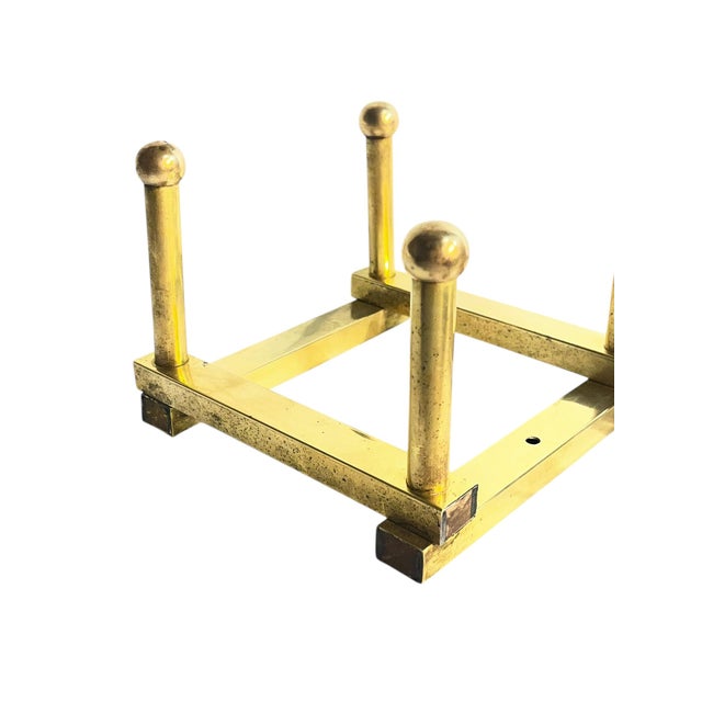Vintage Mid Century Italian Brass “Accordion” Style Coat Hat Rack For Sale - Image 16 of 17