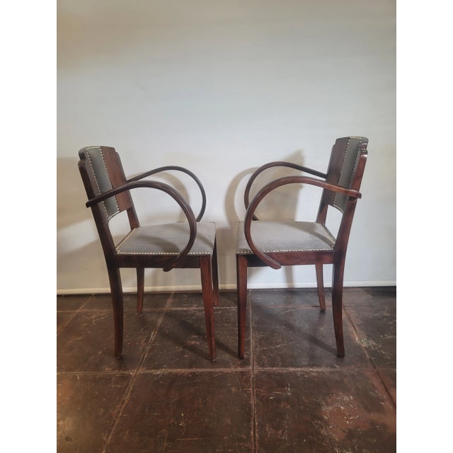 Art Deco 1920s Antique French Art Deco Chairs Pair Fantastic Style For Sale - Image 3 of 5
