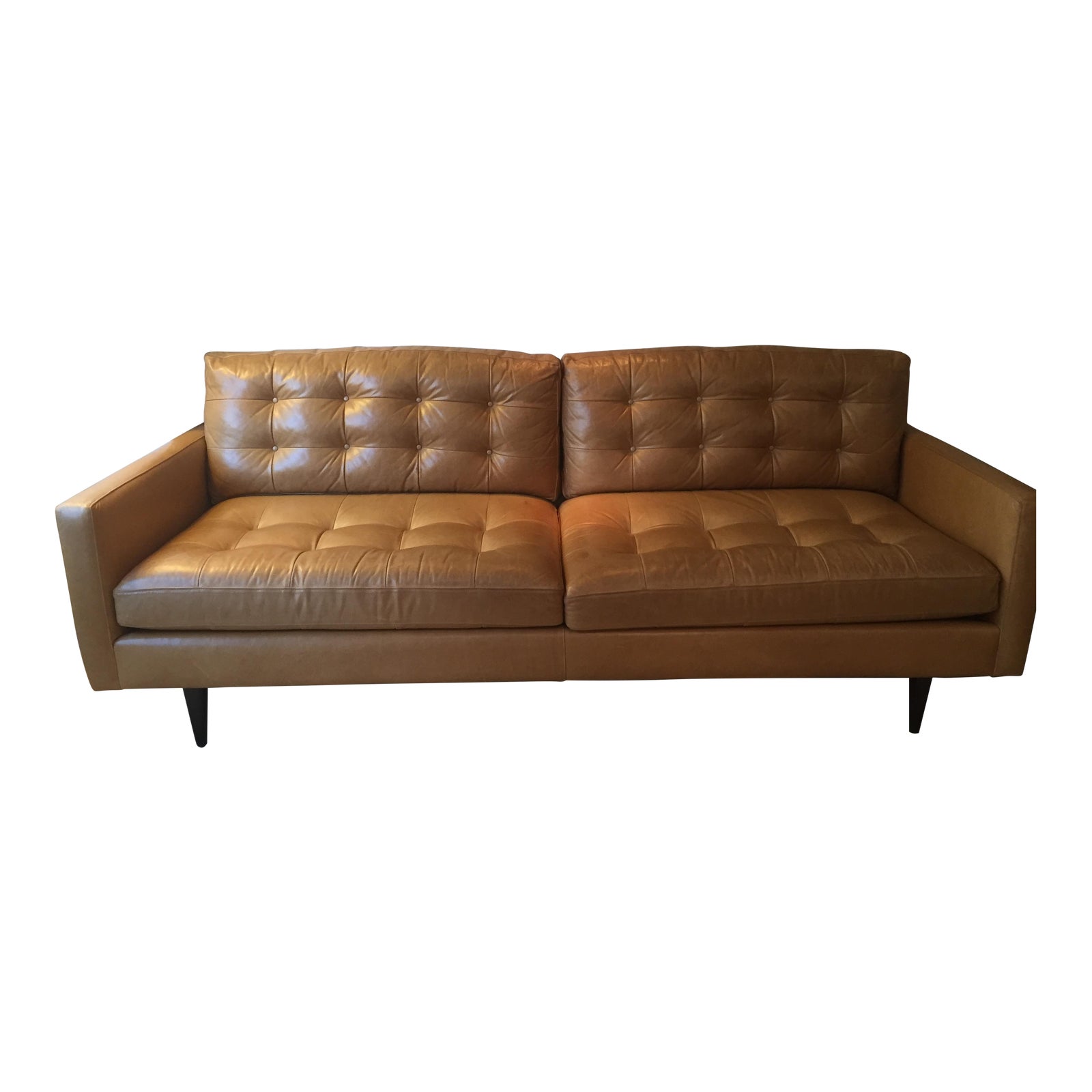 Crate & Barrel Petrie Leather Sofa Chairish