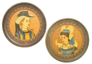 Vintage French Breton Plaques - a Pair