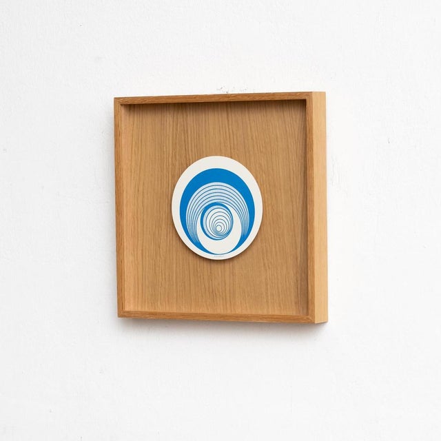 Contemporary Marcel Duchamp, Blue Escargot Rotorelief from Konig Series 133, 1987, Wood For Sale - Image 3 of 13