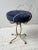 White Vintage White-Painted Iron Petal Back Vanity Chair With Navy Suede Seat, Circa Mid-20th Century For Sale - Image 8 of 16