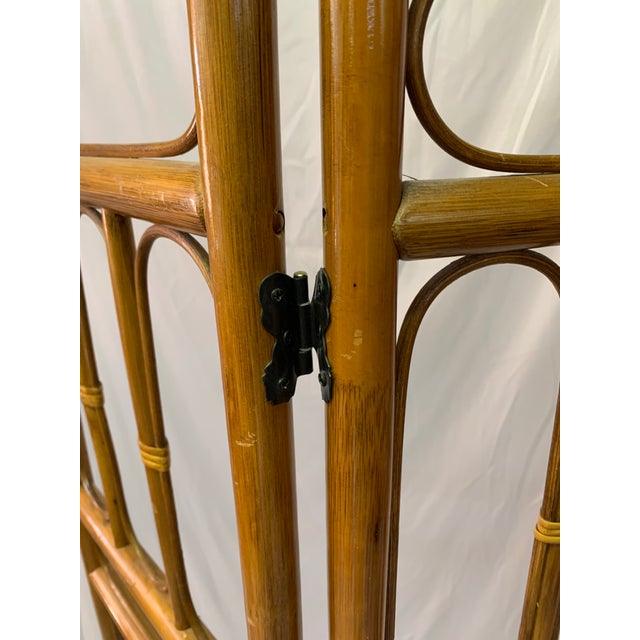 Sienna Vintage Rattan 3-Panel Room Divider For Sale - Image 8 of 12