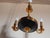Vintage French Empire 3-Arm Brass Dark Green Tole Chandelier, 1960s For Sale - Image 3 of 16