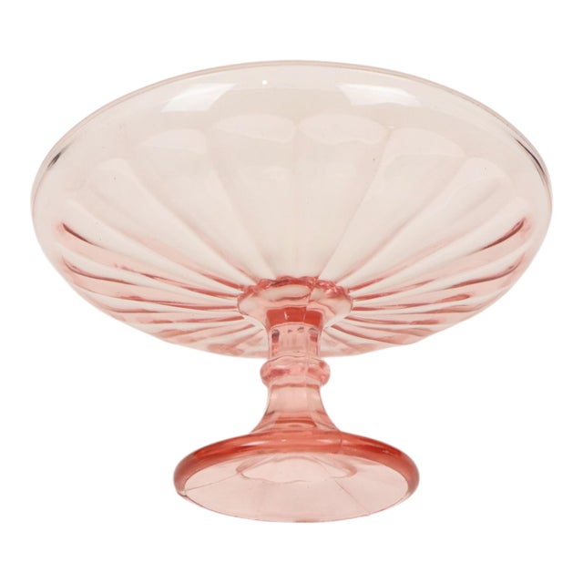 Glass Art Deco Pink Tall Fruit Bowl in Glass, 1930s For Sale - Image 7 of 18