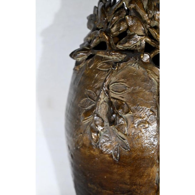 Ceramic Art Nouveau Enameled Ceramic Vase by Korina, 1900s For Sale - Image 7 of 18