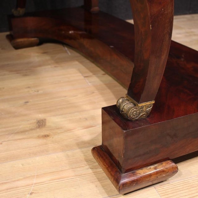 Brown Italian Empire Style Console Table with Marble Top, 1880s For Sale - Image 8 of 13