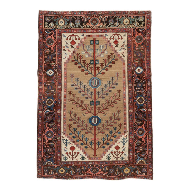 Antique Camel Hair Area Rug, 4'6 X 6'6 For Sale