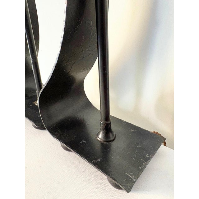 Vintage Wrought Iron Lamps with Asymmetric Design, Set of 2 For Sale - Image 10 of 12
