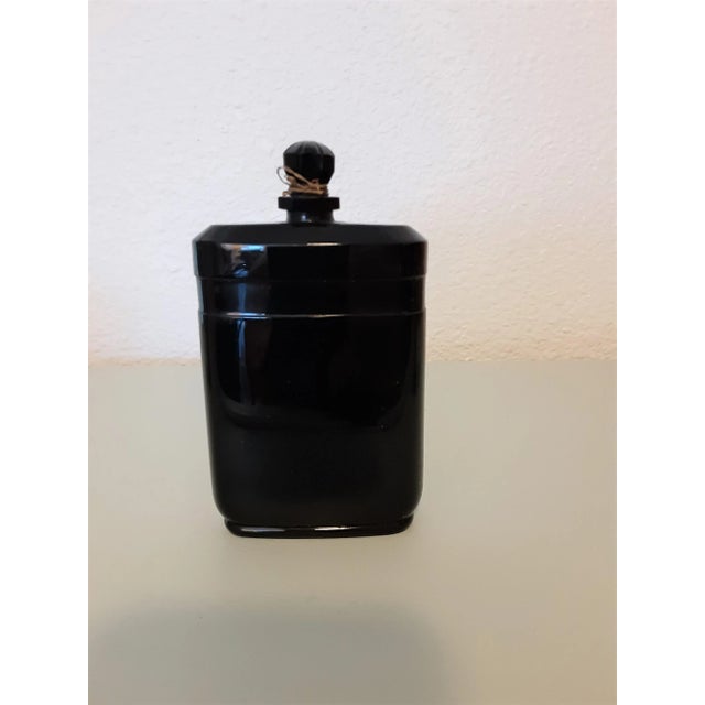 1930s Black Glass Perfume Bottle Nuit De Noel by Caron For Sale - Image 4 of 4