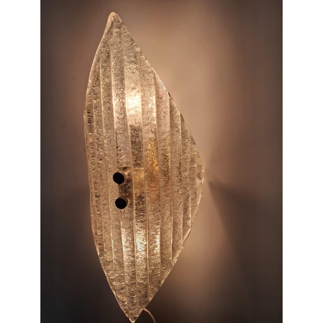 Murano Glass Wall Lamps in Glass and Brass, Italy, 1970s, Set of 3 For Sale - Image 9 of 12