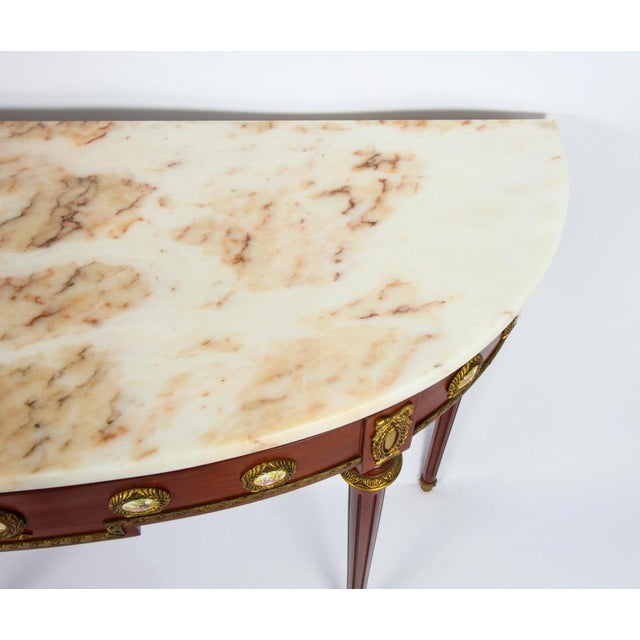 Ormolu & Porcelain Mounted Console Table & Mirror by Epstein, 20th Century, Set of 2 For Sale - Image 6 of 18