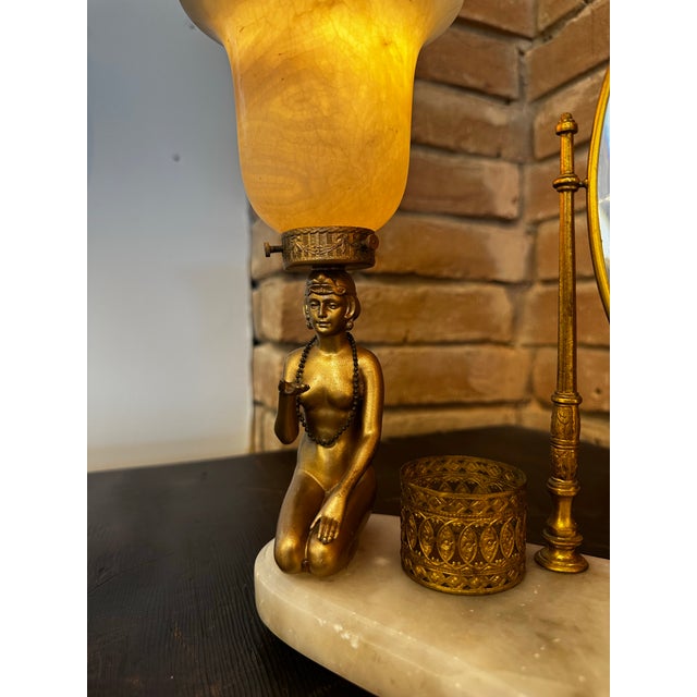 1920s Art Deco Vanity/Dressing Table Lamp and Plateau Set. For Sale - Image 12 of 12