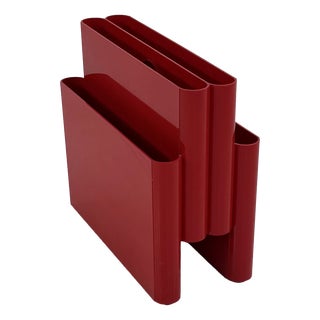 Red Magazine Rack by Giotto Stoppino for Kartell, 1970s For Sale