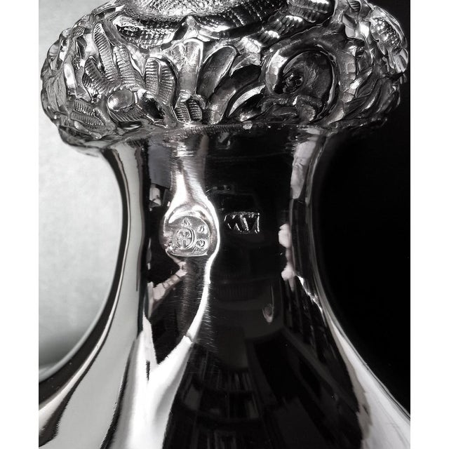 Silver Antique Biedermeier Vienna Silver Candleholders, 1840, Set of 2 For Sale - Image 8 of 9