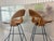 Arthur Umanoff Attributed to Arthur Umanoff Rush Seat Wire Bases Bar Stools Circa 1970s - Set of 2 For Sale - Image 4 of 10