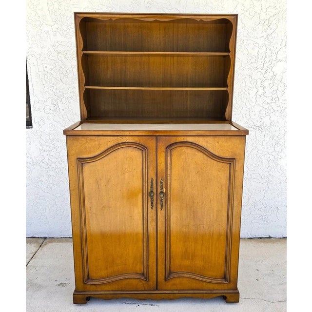 1930s 1930s Karges Country French Walnut Pullout Folding Service Bar For Sale - Image 5 of 18