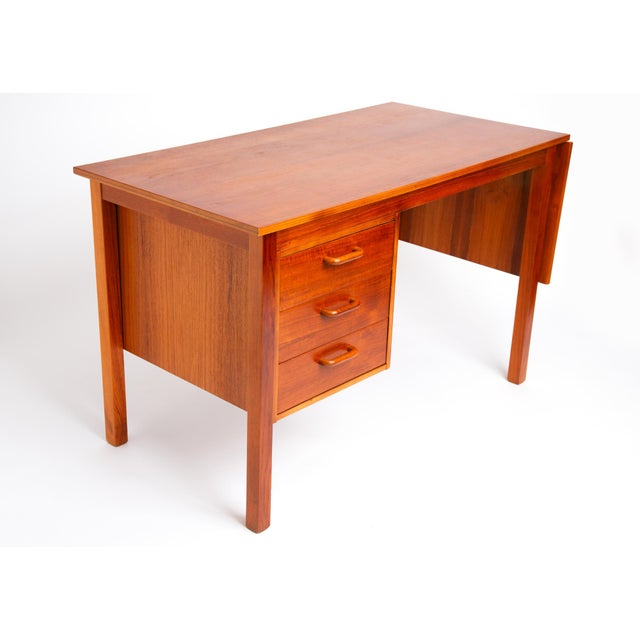 Mid 20th Century Danish Modern Sliding Top Desk For Sale - Image 5 of 9