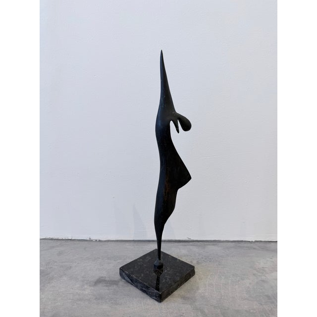 Mid-Century Modern Brazilian Mid-Century Modern Abstract Dancer Bronze Sculpture on Granite Base For Sale - Image 3 of 13