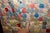 Antique 1930s Yo Yo Quilt Coverlet | Depression Era Feed Sack Fabrics | 49x72 | Cottagecore Folk Art Textile For Sale - Image 4 of 13