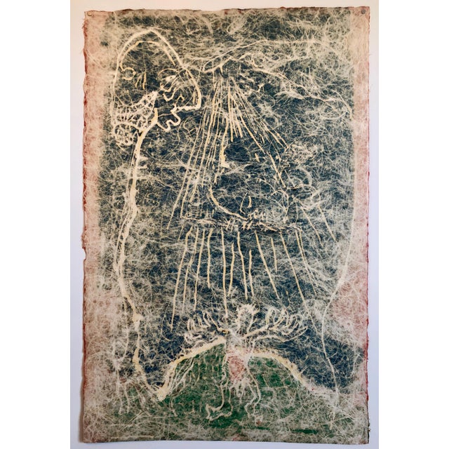 Sam Messer, Large Abstract Expressionist Figure Handmade Paper Etching Silkscreen Print, 1987 For Sale - Image 11 of 11