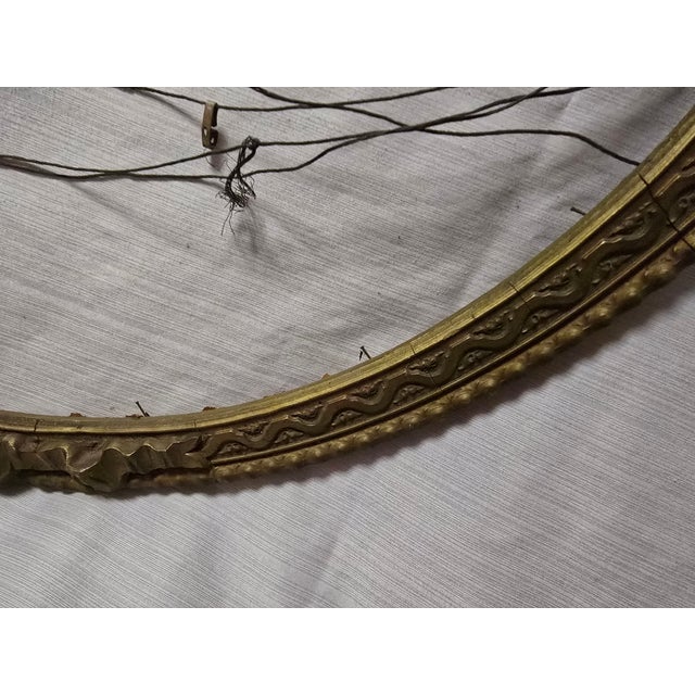 Antique Round Wood and Plaster Mirror / Picture Frame For Sale - Image 6 of 11