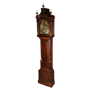 Antique English Grandfather Clock in Mahogany, 18th Century