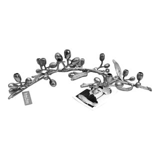 Michael Aram Hand Crafted Olive Branch Candle Holder and Menorah For Sale