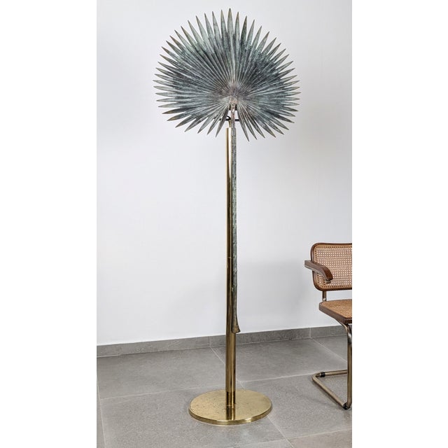 Fan Palm Bronze and Brass Floor Lamp from Valenti, 1970s For Sale - Image 17 of 17