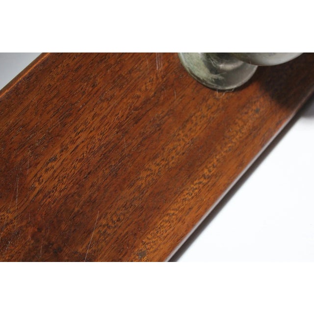 Vintage Italian Wall-Mounted Coat Hook/Rack in Aluminum and Walnut For Sale - Image 11 of 12