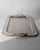 This vintage stainless steel tray from 1980s Italy is a refined Inoxpran design, featuring elegant golden rope handles...