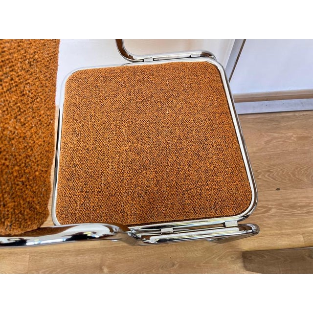 Vintage Wooden and Chrome Dining Table and Chairs by Ladislav Vrátník, 1970s, Set of 3 For Sale - Image 10 of 12