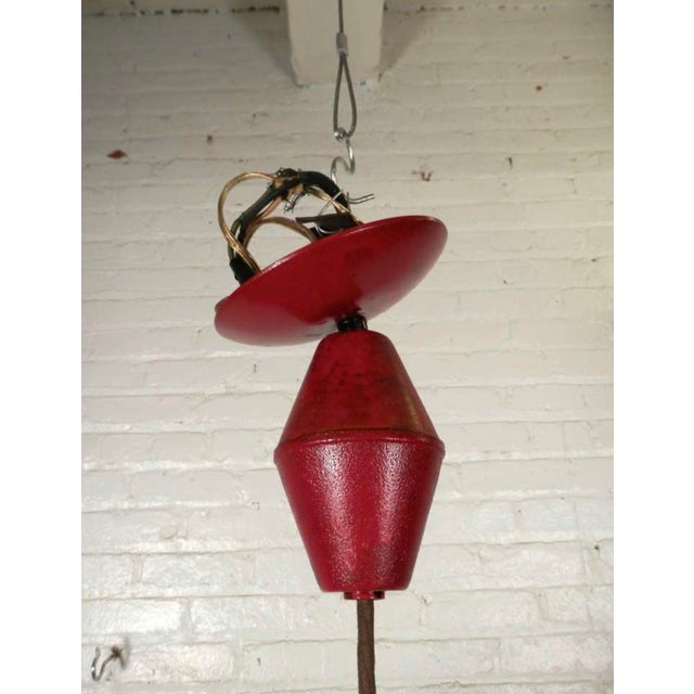 Red Funky Mid-Century Vintage Ufo Saucer Pendant Light For Sale - Image 8 of 8